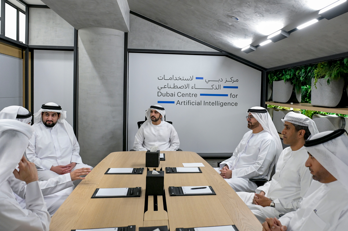 His Highness Sheikh Hamdan bin Mohammed at the Dubai Centre for Artificial Intelligence launch